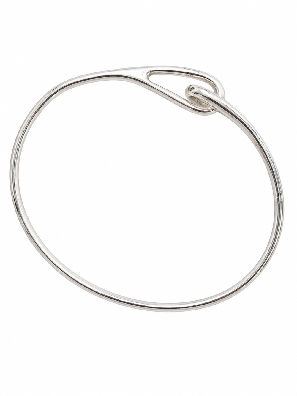 Tiffany & Co. Sterling Silver Open-Circle Bangle - Silver BOX & Pouch 💍